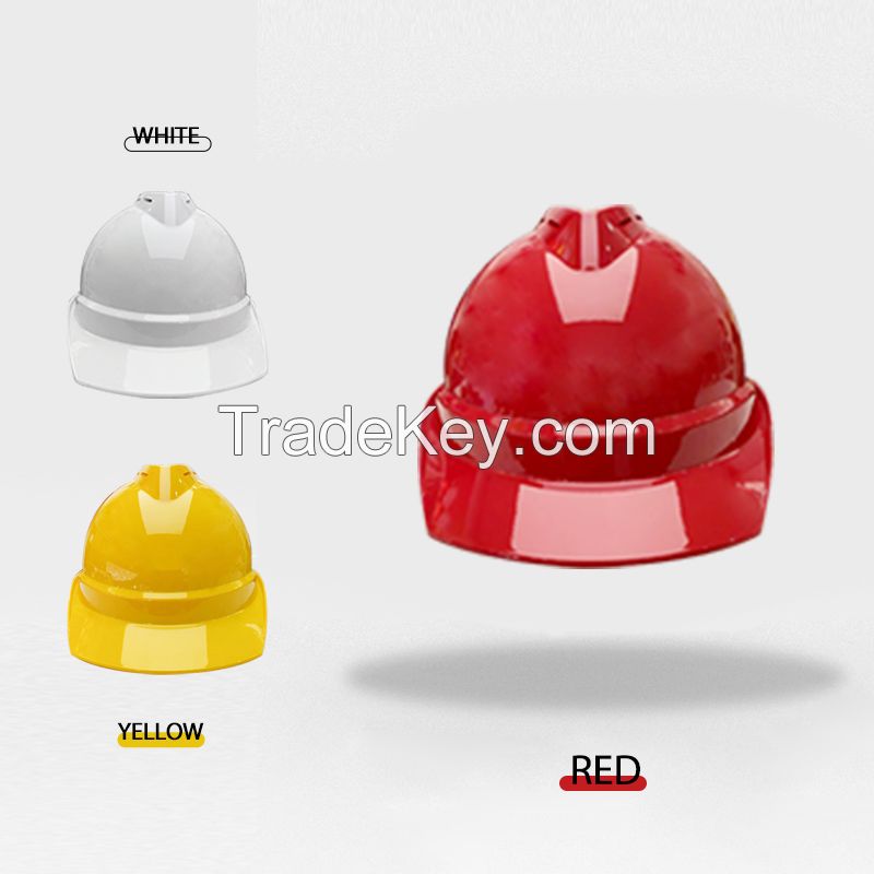 Standard V-shaped helmet construction site construction engineering construction helmet leader safety helmet electric power electrician Supervision Labor Protection anti smashing white 500 top selling