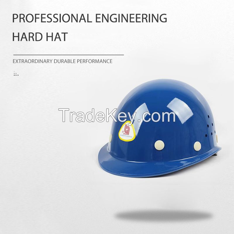 Safety helmet new national standard ABS breathable summer safety helmet dome FRP construction site construction engineering supervision power construction safety helmet dome breathable red 10 jacking up