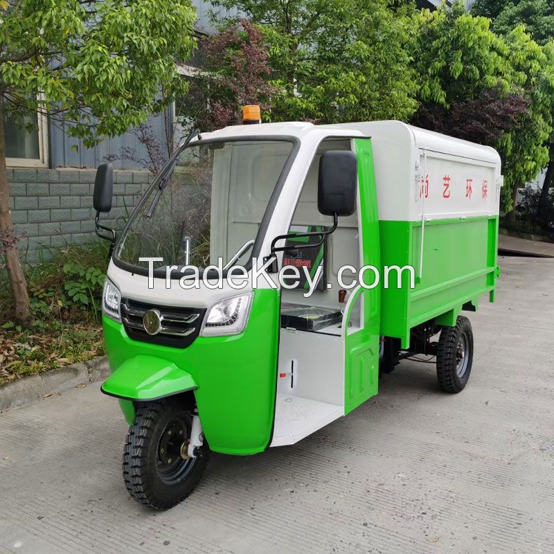 City garbage collection and transfer vehicle stainless steel luxury electric tricycle garbage truck