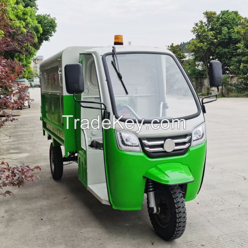 City garbage collection and transfer vehicle stainless steel luxury electric tricycle garbage truck