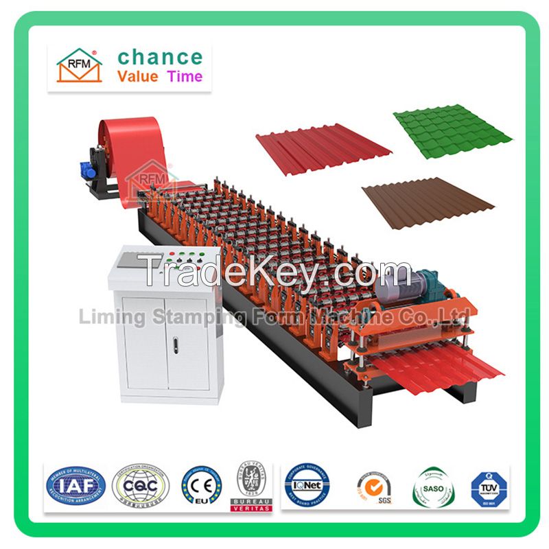 LM tile making machinery Ibr Trapezoidal roof glazed tile corrugated roofing sheet making machine