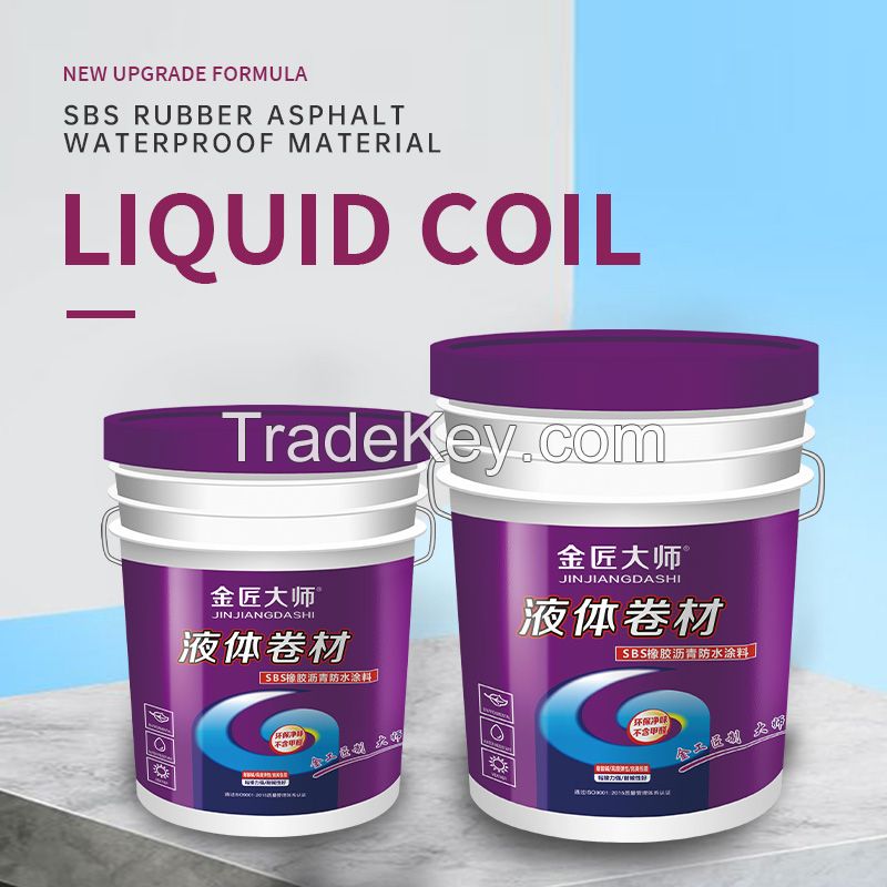 Roof waterproof and leakage repairing material external wall roof liquid coiled material roof SBS rubber asphalt plugging King waterproof coating adhesive 9kg/18kg/ barrel