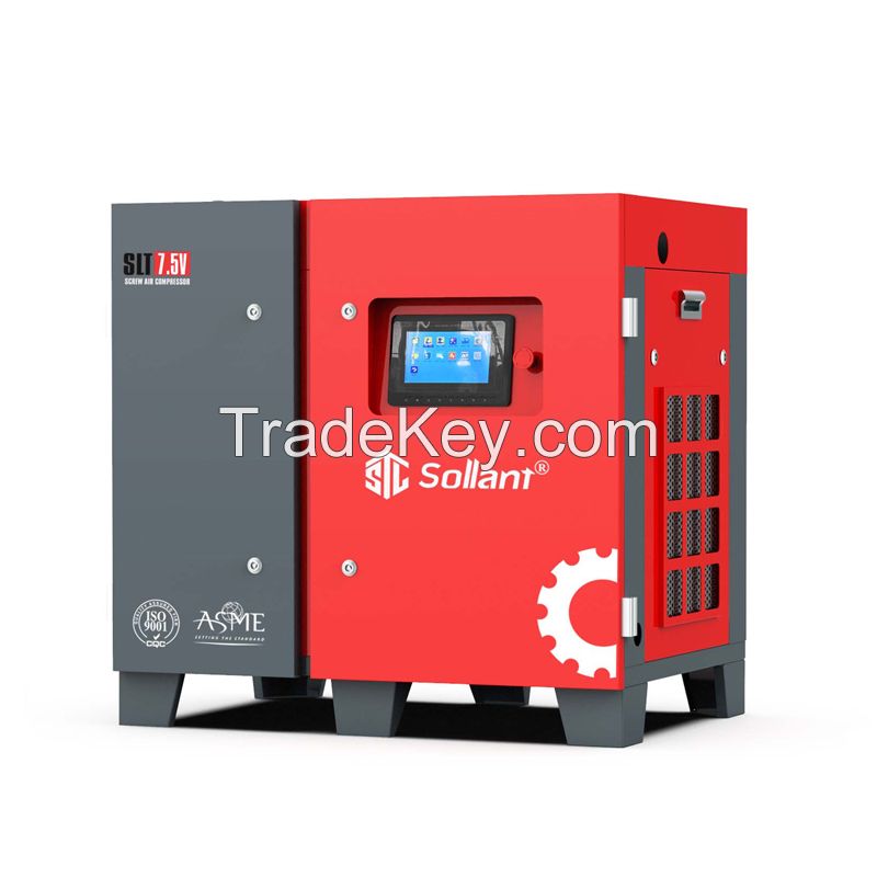 SOLLANT 7.5kw Variable Frequency 10HP Rotary Screw Air Compressor on Sale