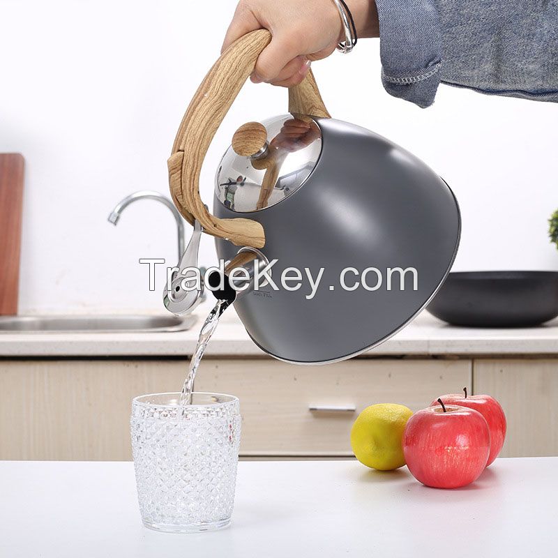 Stainless Steel Whistling Tea Kettle Whistling Tea Pot, Works For All Stovetops 3.0L