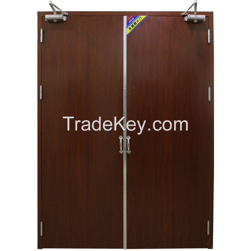  Wooden fire door fire door engineering door hotel security door single open double open class A and class B various styles customized manufacturer direct hair 