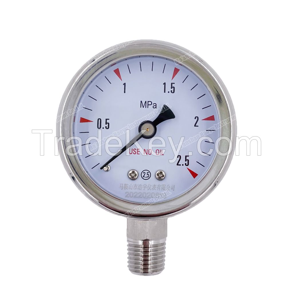 2 '' all stainless steel corrosion-resistant pressure gauge