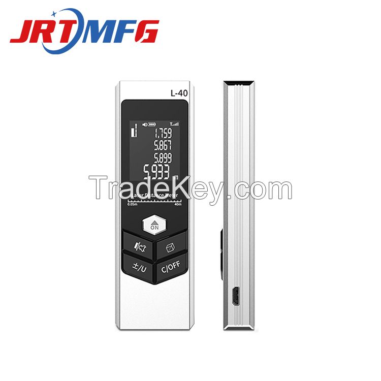 Digital laser rangefinder charging handheld infrared measuring instrument electronic ruler millimeter accuracy 0.03~40m Direct charging box /100pcs