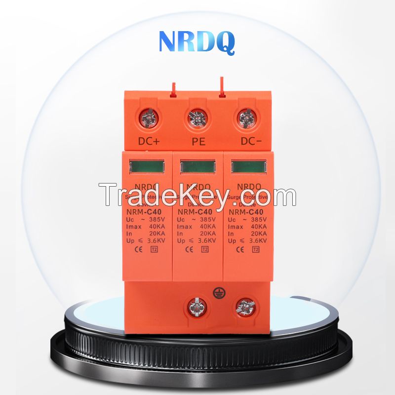  NRDQ Customized surge arrester photovoltaic arrester three-phase power switch nrm-40 photovoltaic power arrester