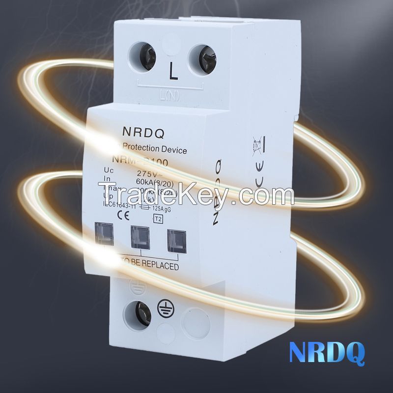 NRDQ Nrm-b100 power supply surge protector power supply lightning arrester secondary surge protector power distribution cabinet surge module lightning arrester