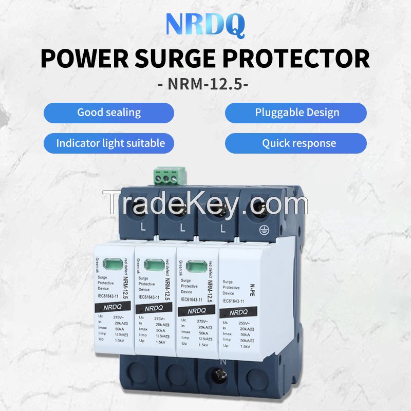 NRDQ Nrm-12.5 power supply surge protector power supply lightning arrester secondary surge protector power distribution cabinet surge module lightning arrester