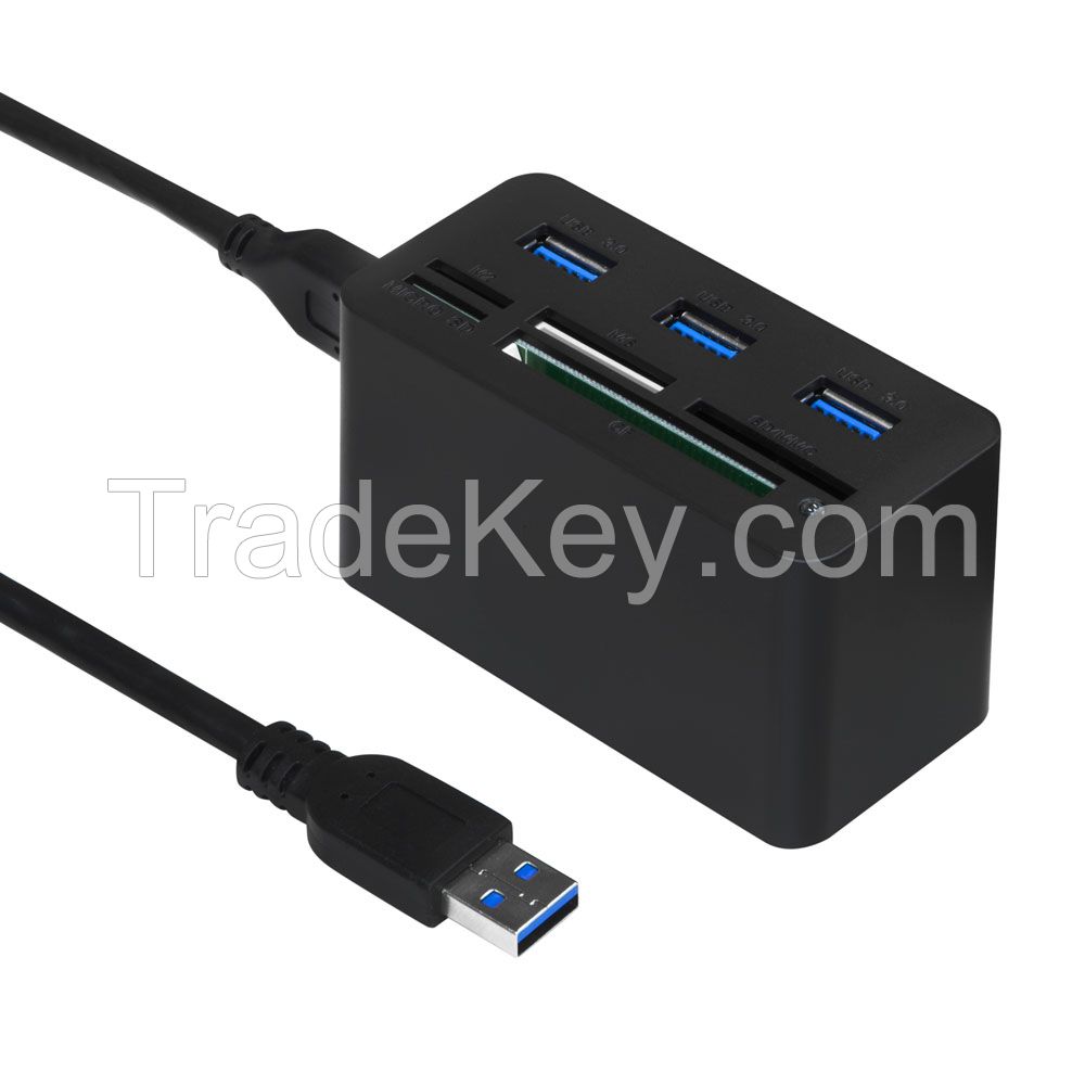 All-in-one USB 3.0 Card Reader and Hub Combo