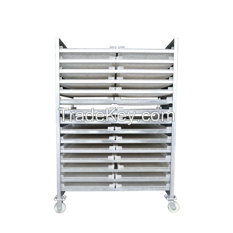 The superimposed drying trolley is an integrated drying trolley made of a conventional drying trolley and a drying tray. The number of layers can be freely selected. For details, please consult custom