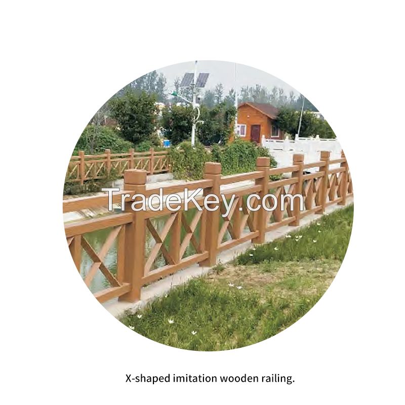 All kinds of imitation wood railings, styles and sizes can be customized on demand, please contact customer service for details before ordering