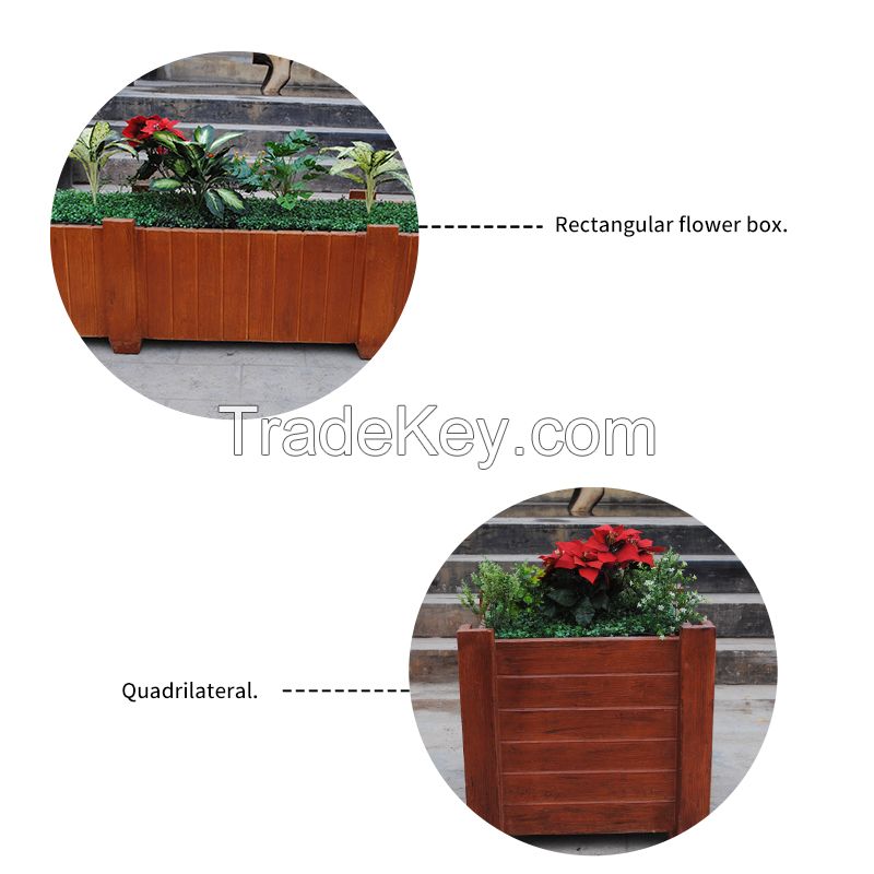  Cement imitation wood flower box, a variety of forms, durable green environmental protection, please contact customer service before customization