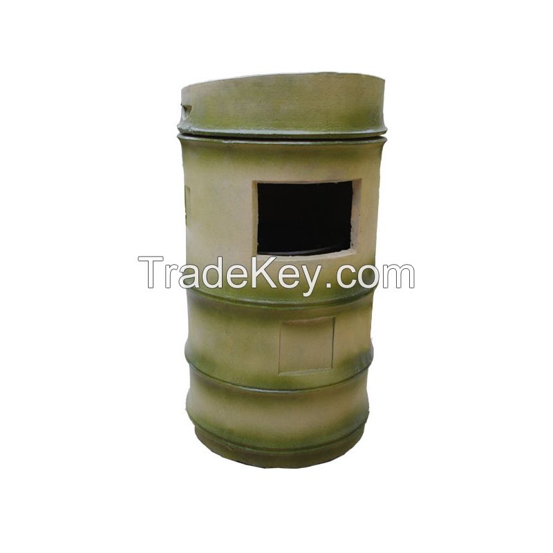 Concrete imitation wood trash can. a variety of forms optional, durable green environmental protection, please contact customer service before customization