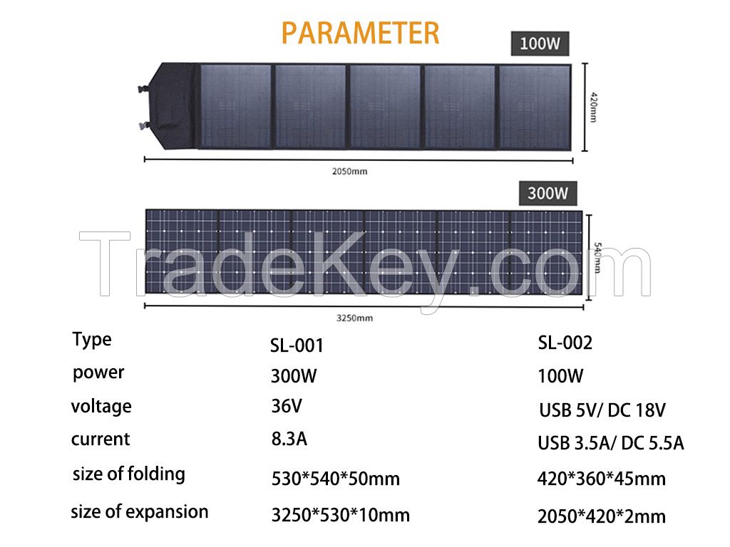 Portable hight efficiency Folding solar panel 100W 300W