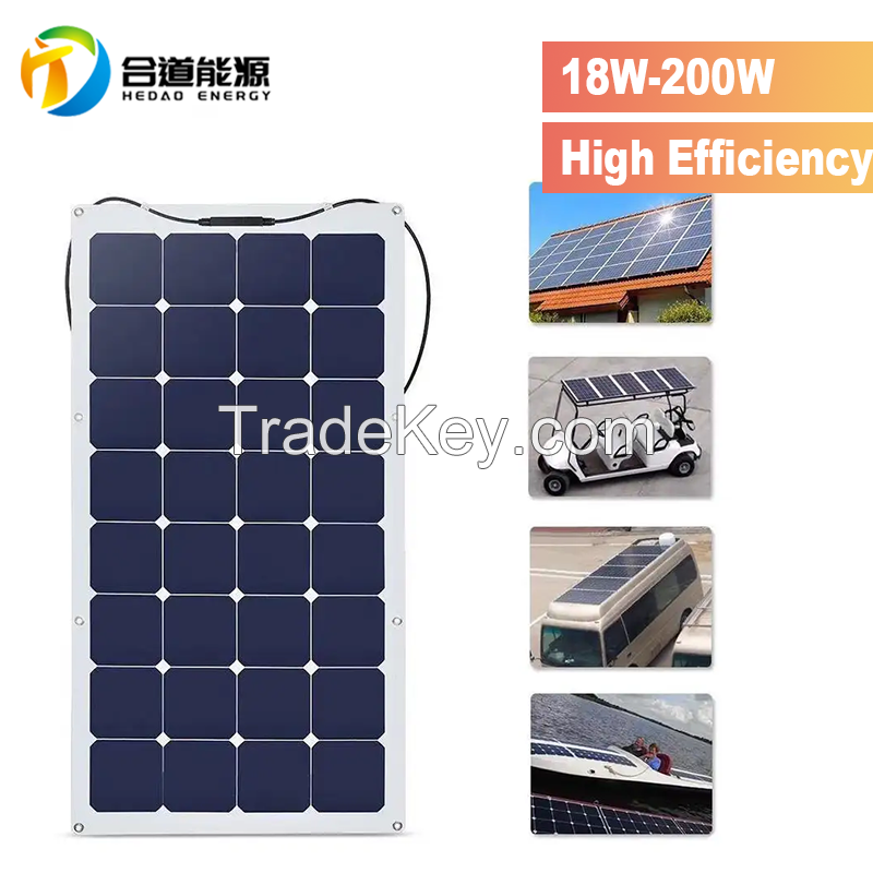 High Efficient 200w ETFE Monocrystalline Kit Solar Panel Flexible For Boat Touring Car