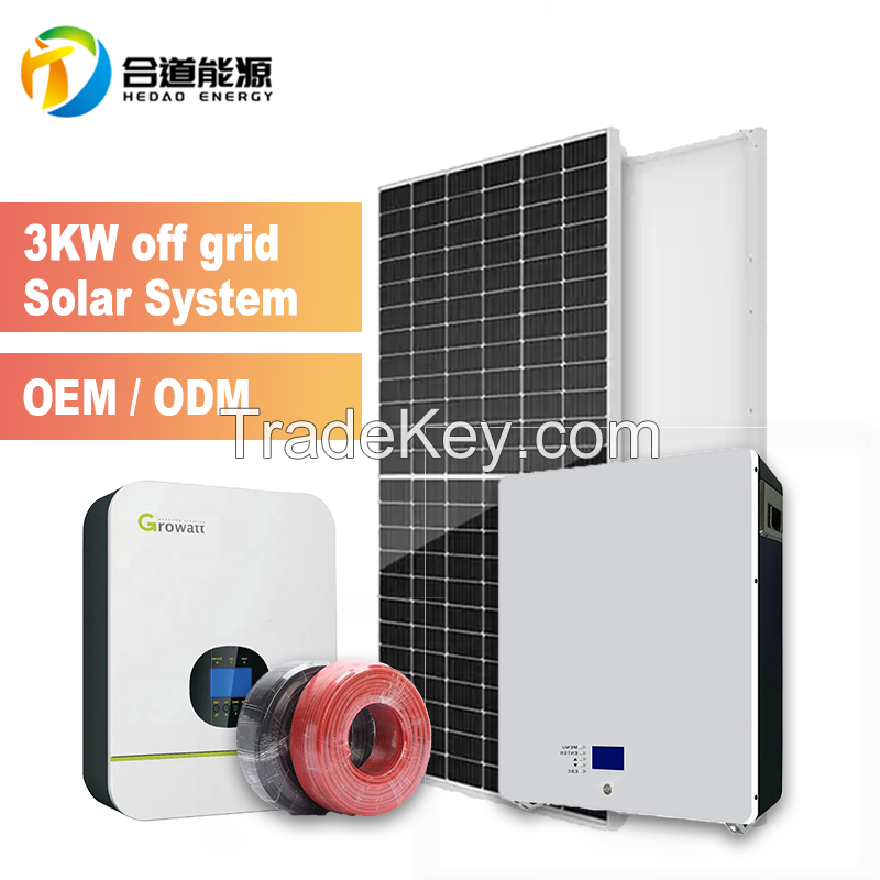 3kw off-grid inverter Solar  power  system &  wall-mounted  battery for  household