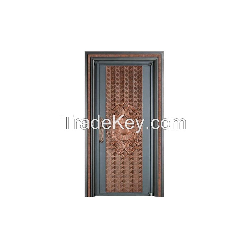 Carved aluminum door, villa door, aluminum alloy double door, courtyard door, courtyard electric translation fence door, customized according to drawing