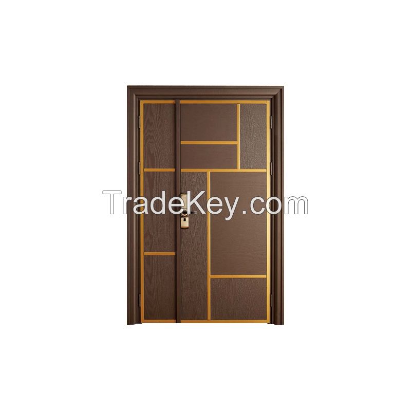 Carved aluminum door, villa door, aluminum alloy double door, courtyard door, courtyard electric translation fence door, customized according to drawing