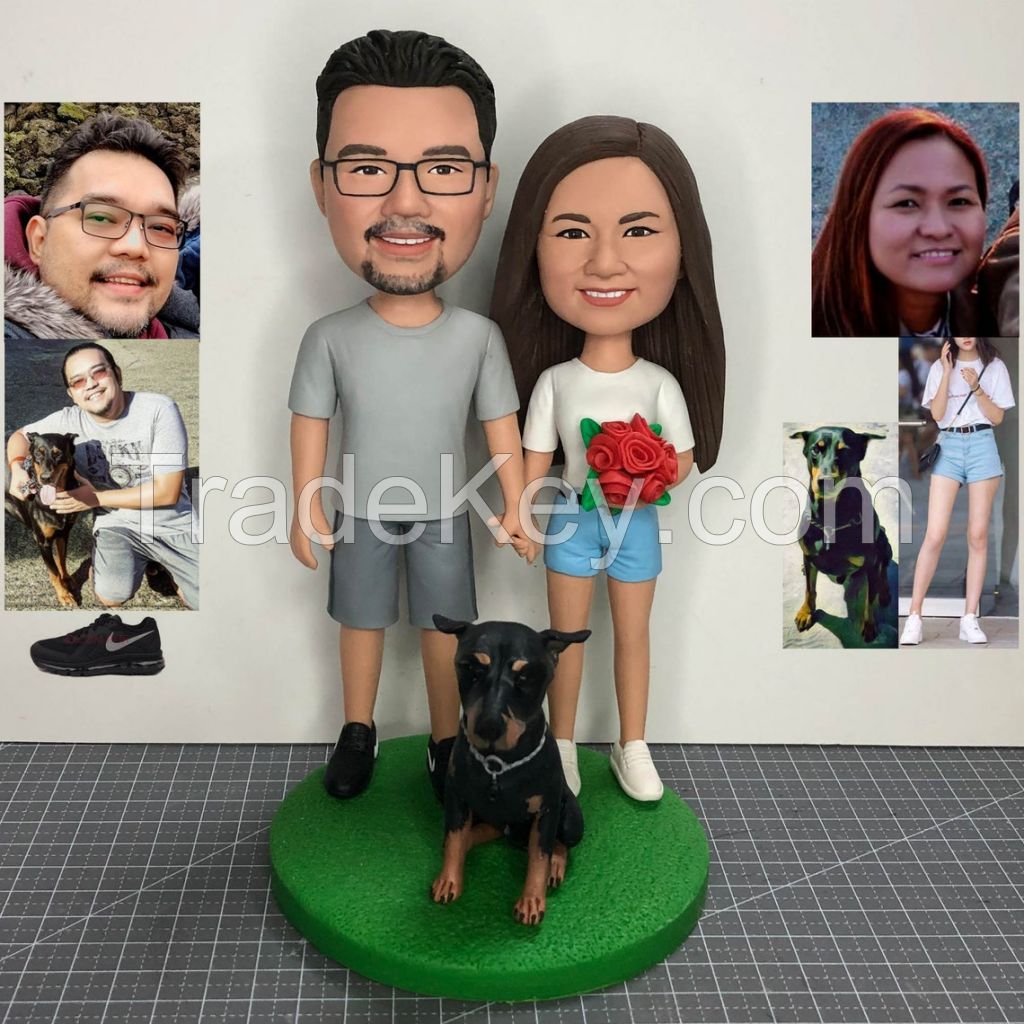 100% Polymer Clay Custom Bobblehead,Figurines 18cm/20cm