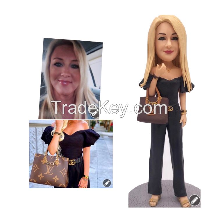 100% Polymer Clay Custom Bobblehead,Figurines 18cm/20cm
