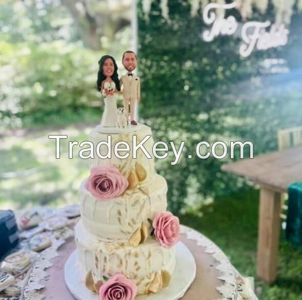 Custom Bobblehead for Wedding Cake Toppers, Custom Cake Toppers for Gift