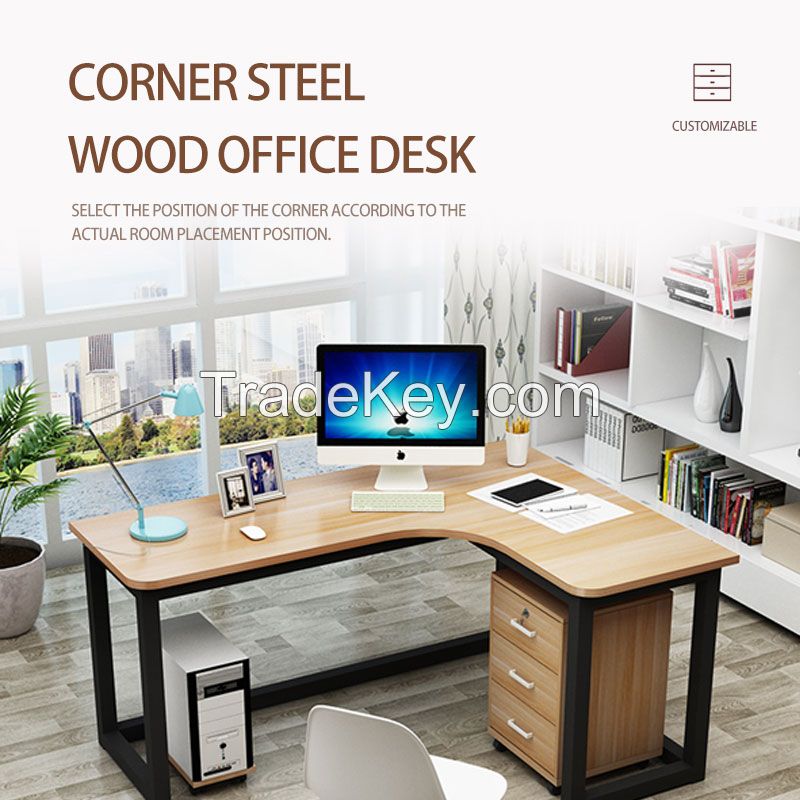 Corner steel wood desk (customizable)