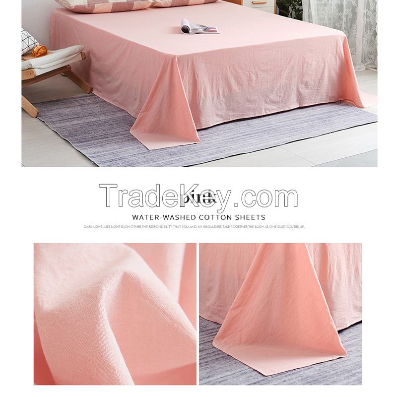 Pure cotton washed bed sheets(120*210cm   240*240cm )