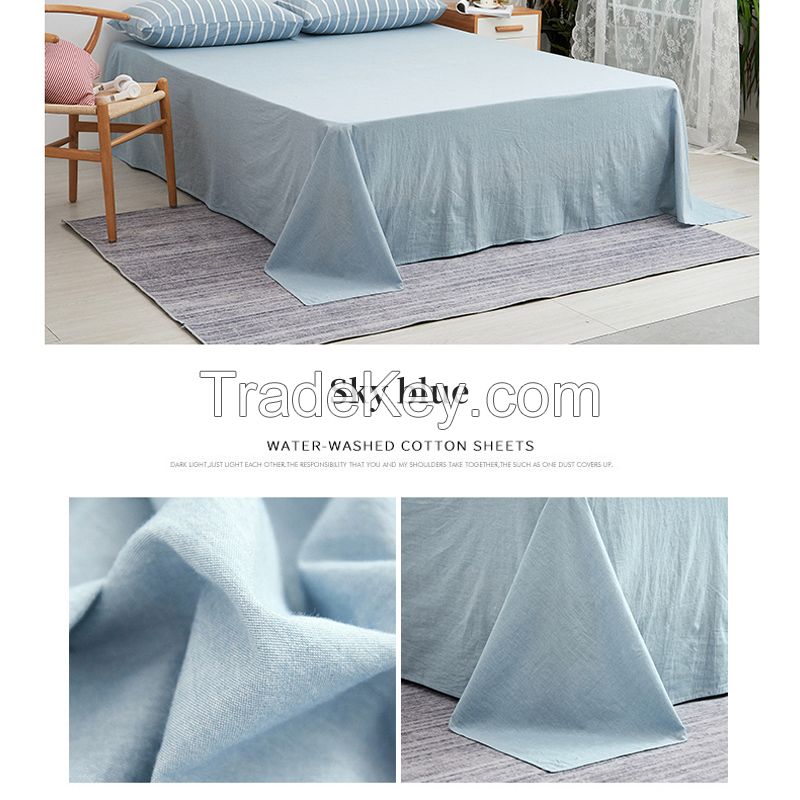 Pure cotton washed bed sheets(120*210cm   240*240cm )