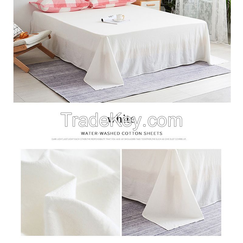 Pure cotton washed bed sheets(120*210cm   240*240cm )