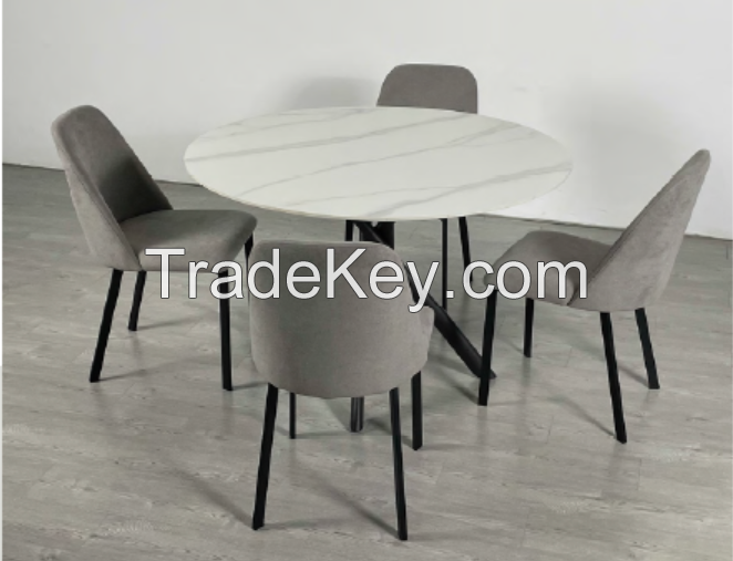 ceramics top  dining table fabric chair