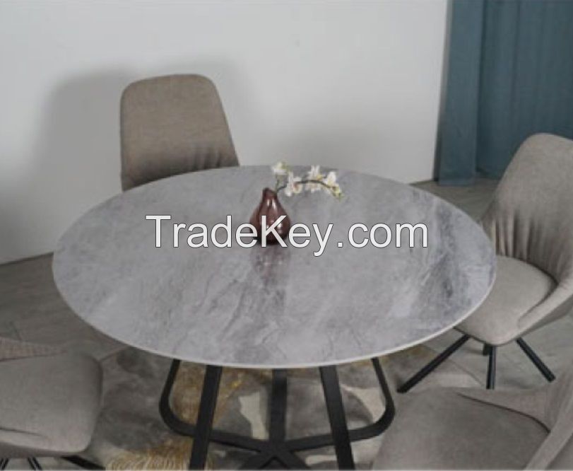 ceramics top dining table fabric chair