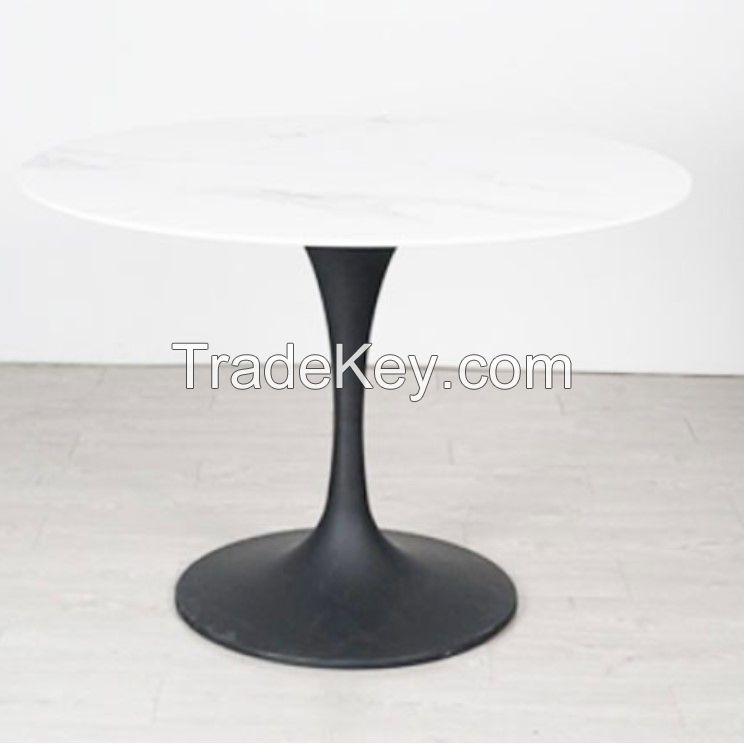 ceramics top metal feet dining table fabric chair