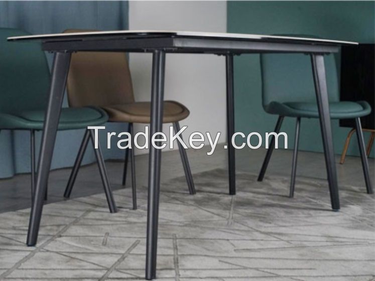 ceramics top dining table fabric chair