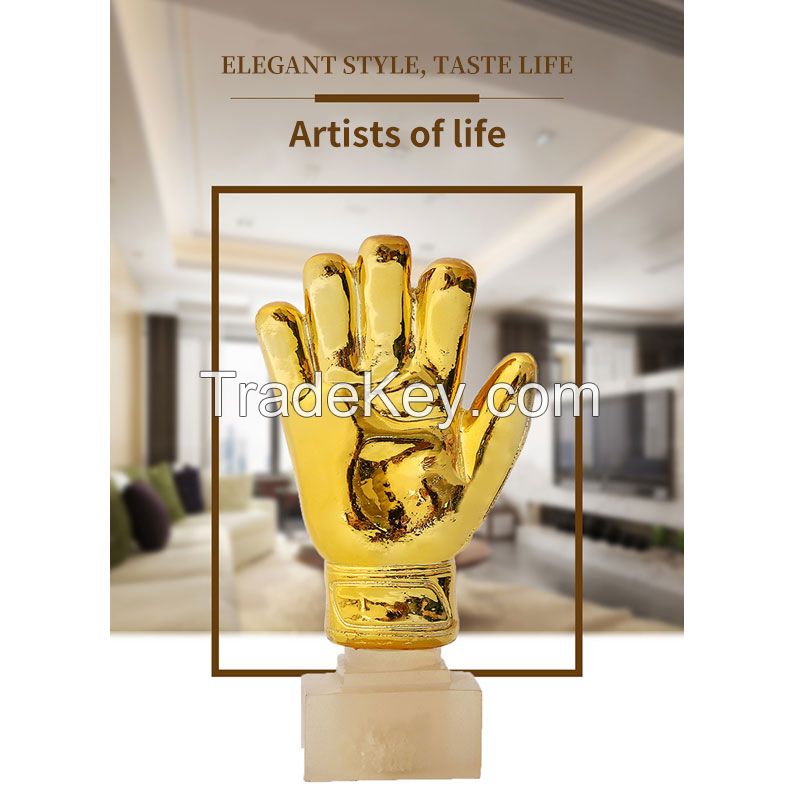 Gold-plated gold Glove trophy decoration