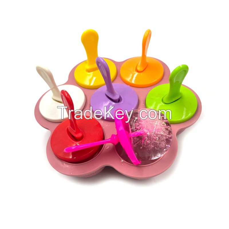 New products Creative Silicone Ice Cube Tray With 7 Cavities Round wit