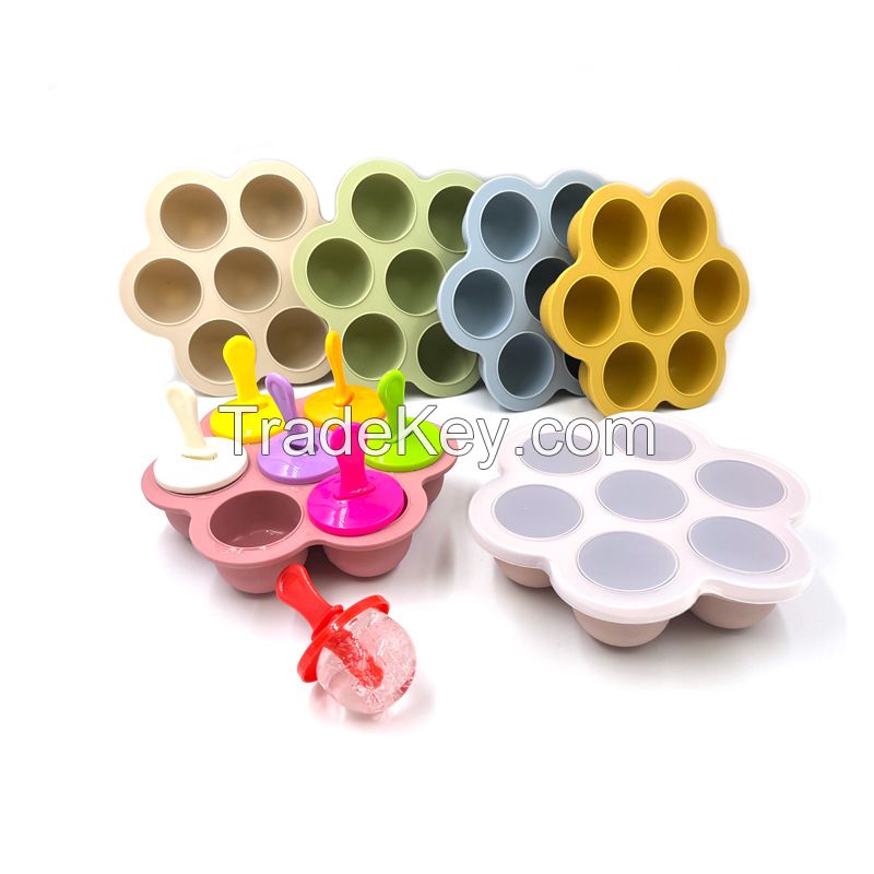 New products Creative Silicone Ice Cube Tray With 7 Cavities Round wit