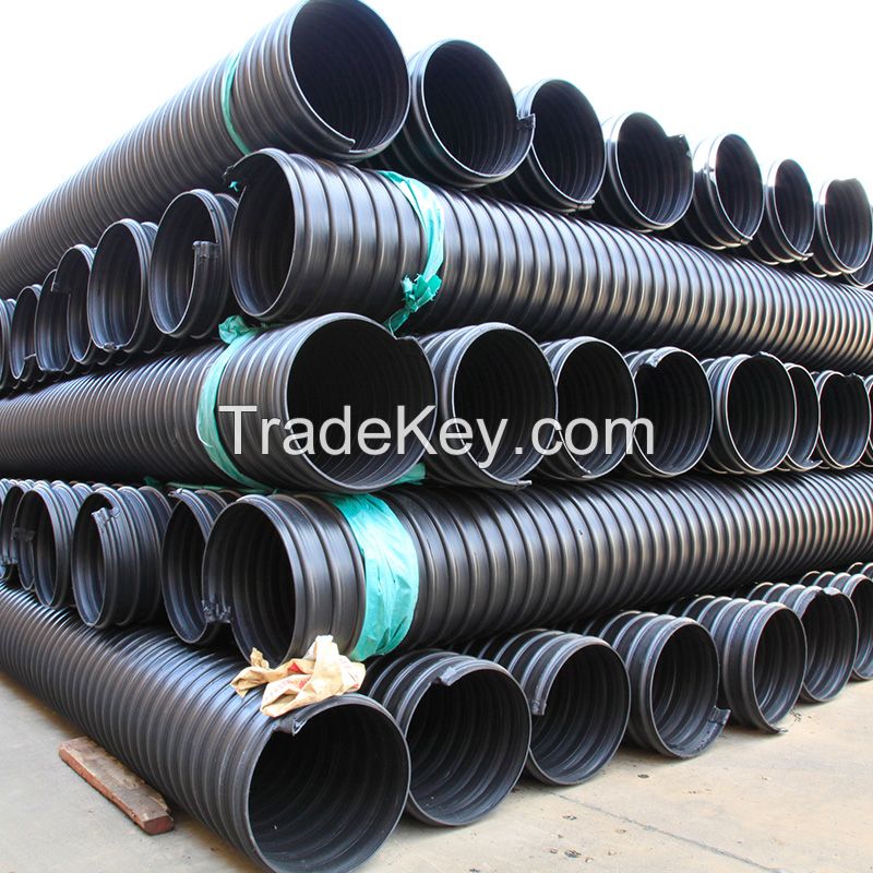 HDPE steel belt reinforced spiral bellows series black spiral double wall bellows drain sewage