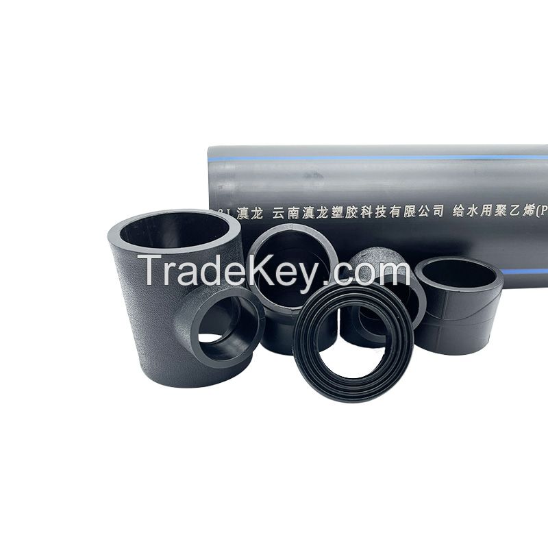 PE water supply pipe and fittings series plastic pipes fittings accessories(brand new grade 100)