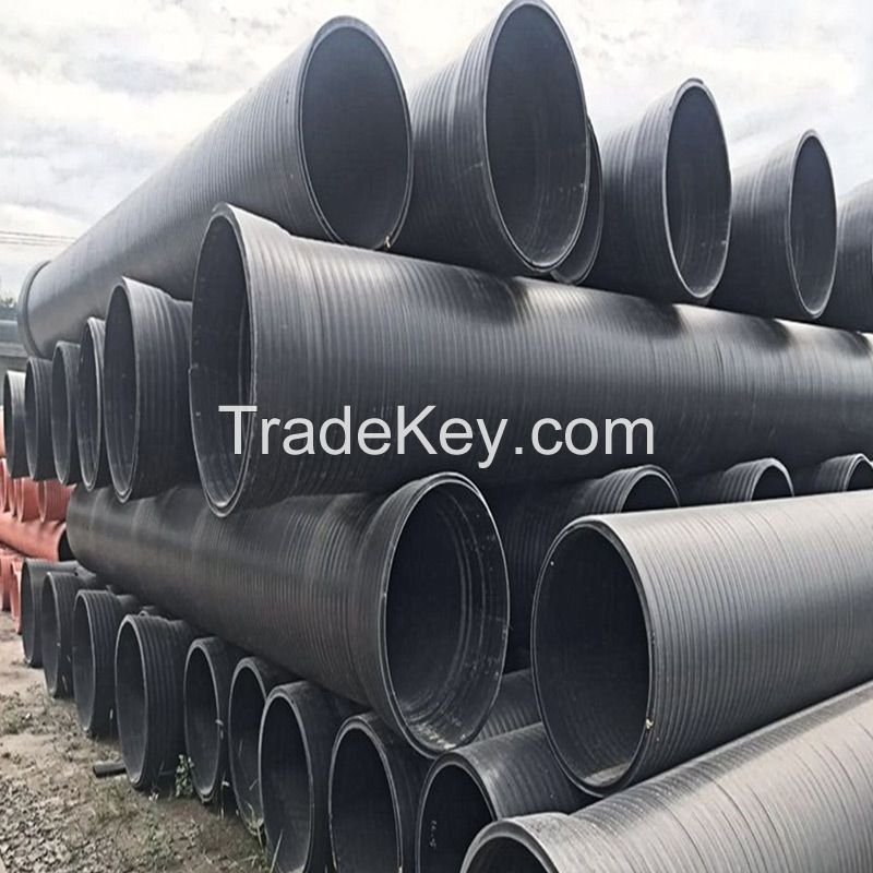 HDPE hollow wall winding pipe series check deep well plastic sewer buried pipe customization