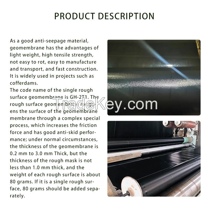  Factory Price Waterproofing Smooth agricultural pond liners Hdpe Geomembranes liner (single frosted surface)