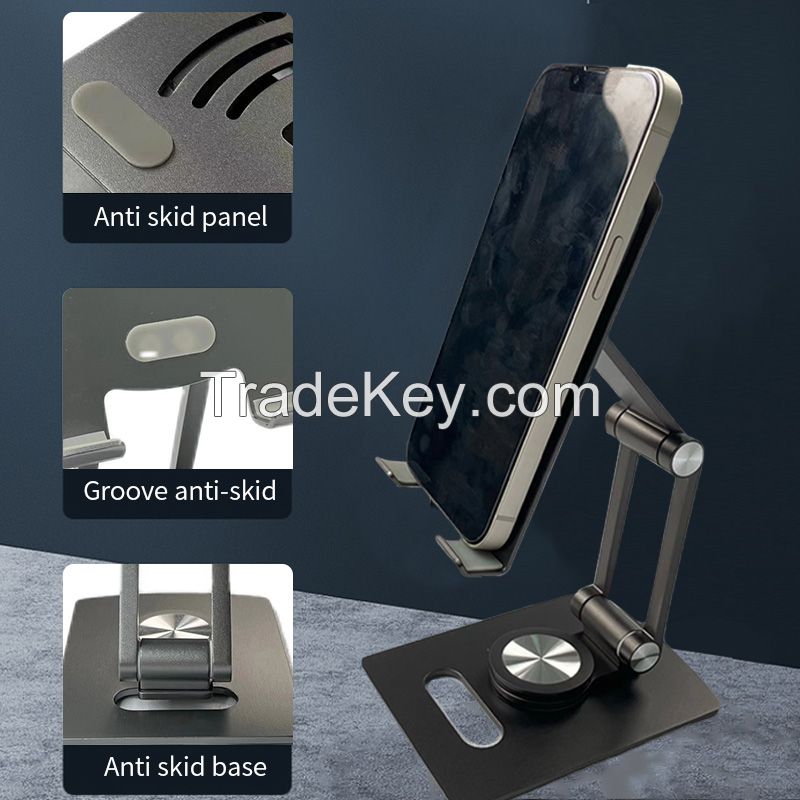 Desktop aluminum phone/tablet folding stand (Color can be customized for orders over 500)