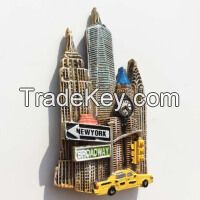 Wholesale 3D Resin Crafts US Tourist Souvenir World City Resin Fridge Magnet Crafts Decorative Refrigerator Magnets