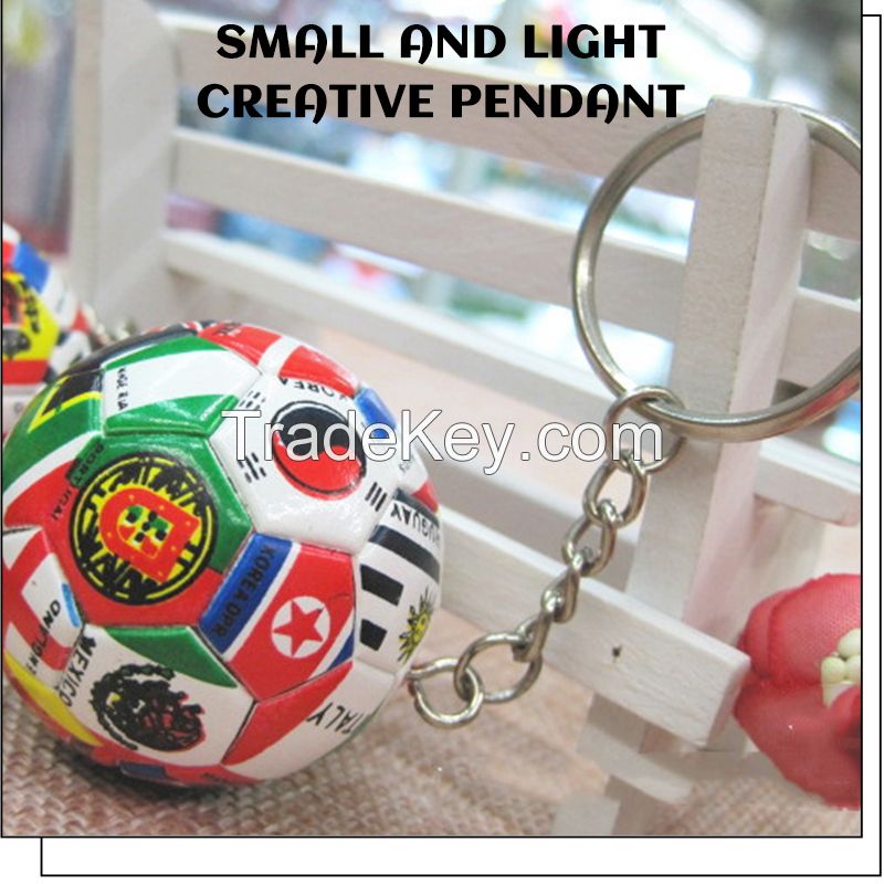 2022 Qatar World Cup Gifts 3D Football Souvenir Custom PVC Football Keychain Flags of Countries