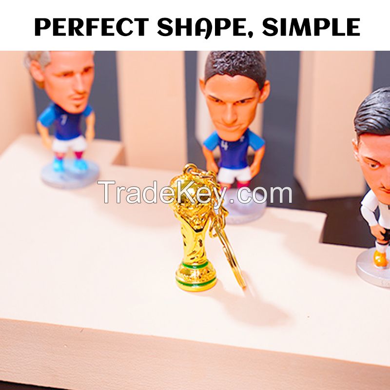 2022 Qatar World Cup Replica Trophy 3D Keychain with Country Flag Football Soccer Souvenirs Gift