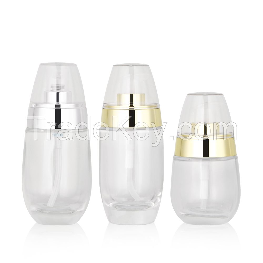 30ml egg shaped liquid foundation bottle spot cosmetics glass bottle packaging material thick bottom oval full cover lotion bottle