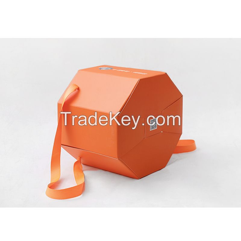 paperboard pair mounted tote box orange paper box square spot universal orange card box rectangular small package customized color box customized