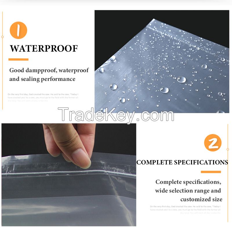 Frosted self-sealing bag translucent frosted bag 100 bags wholesale LDPE self-adhesive bag packaging multi-size custom made