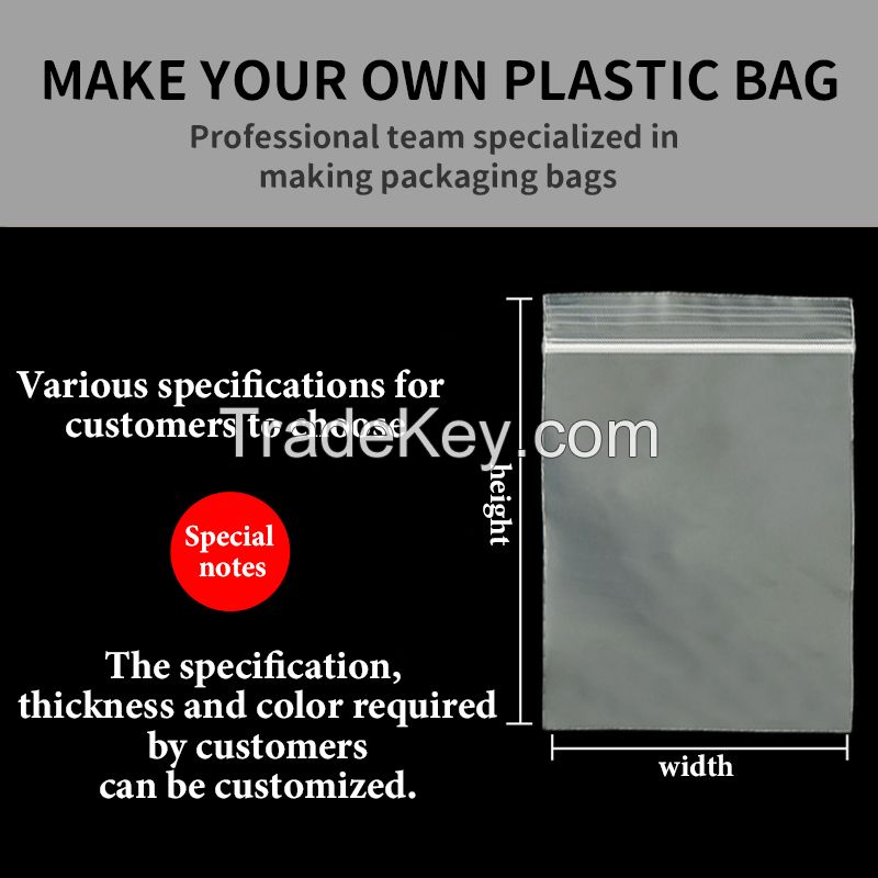 Sealed Self-sealing bag Transparent wholesale bone bag thickening plastic LDPE printed self-sealing bag